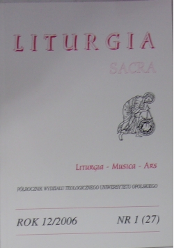 Liturgia Sacra, Nr 1 (27)
