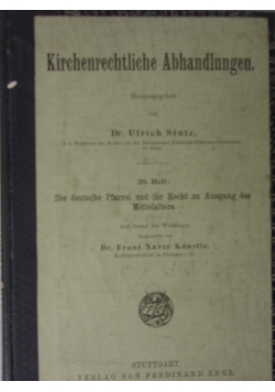 Kirchenrechtliche Abhandlungen, 1909r.