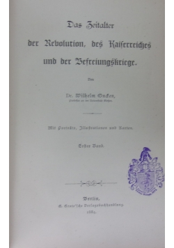 Das Zeitalter der Rebolution, des Kaiserreiches und der Befreiungskreige, 1884r.