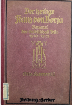 Der heilige Franz von Boria 1921 r.