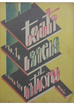 Teatr i Życie Wytworne ,Nr 1 ,1929 r.