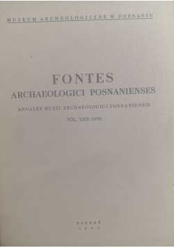 Fontes Archaeologici Posnanienses vol.XXIX