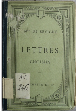 Letteres Choisies De Madame De Sevigne 1911 r.