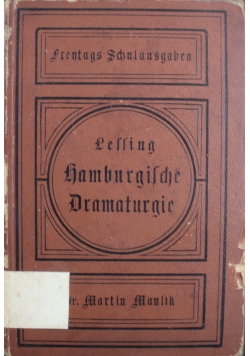 Lessing Haenburgiscke Dramaturgische 1895 r.
