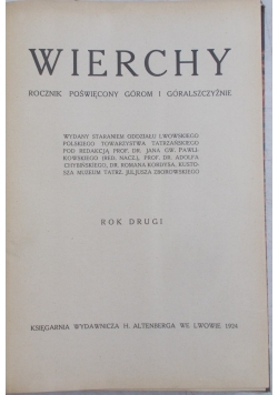 Wierchy, rok drugi, 1924 r
