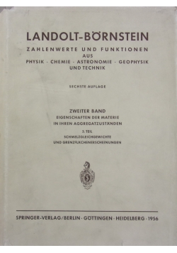 Landolt Bornstein sechste auflage