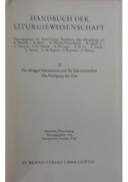 Handbuch der Liturgiewissenschaft Tom II