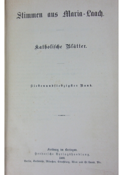 Stimmen aus Maria-Laach, 77 band, 1909 r.
