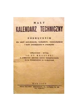 Mały kalendarz techniczny, podręcznik, 1939r.