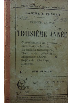 Troisieme Annee, 1899 r.