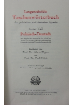 Langenscheidts Taschenworterbuch, 1920 r.