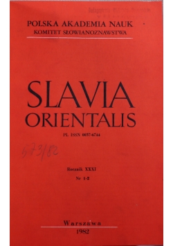 Slavia orientalis Rocznik XXXI 4 numery