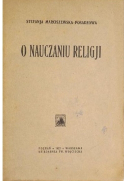 O nauczaniu religji, 1921 r.