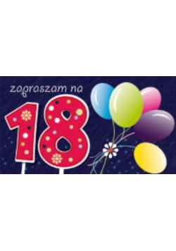 Zaproszenie 18-tka - Balony (5szt) AVANTI