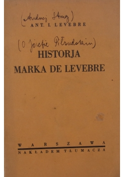Historja Marka de Levebre, 1930r.