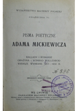 Pisma poetyczne Adama Mickiewicza 1911r