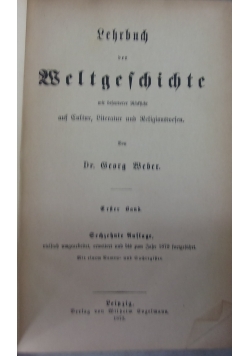 Lehrbuch der Weltgeschichte, 1873 r.
