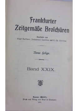 Frankfurter zeitgemasse Broschuren, tom XXIX, 1910 r.