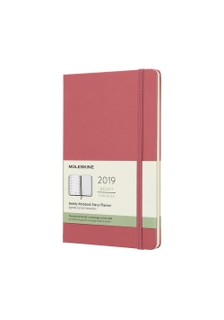 Kalendarz 2019 tygodniowy Moleskine 12M L twarda oprawa, daisy pink