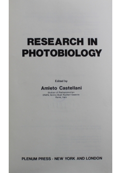 Research in Photobiology