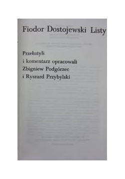Fiodor Dostojewski Listy