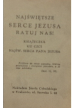 Najświętsze serce Jezusa ratuj nas, 1928r.