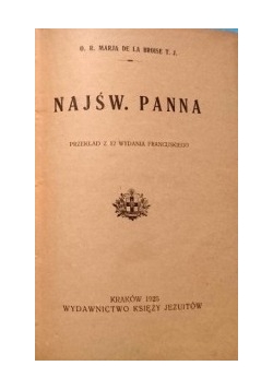 Najświętsza Panna, 1925r.