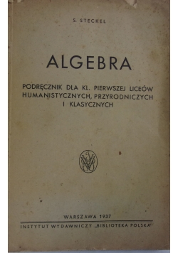Algebra, 1937 r.