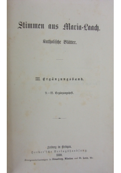 Stimmen aus Maria-Laach: Katholische Blatter, 1880 r.