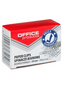 Spinacze biurowe 28mm okrągłe 100 sztuk