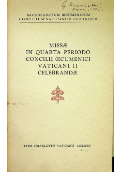 Missae in quarta periodo concilii cecumenici vaticani II celebrandae