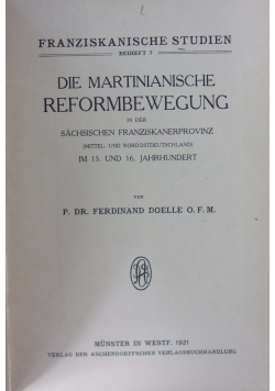 Die Martinianische Reformbewegung, 1921 r.