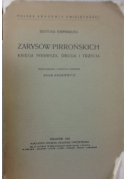 Zarysów Pirrońskich, 1931 r.