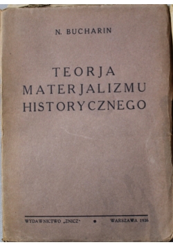 Teorja materjalizmu historycznego 1936 r.