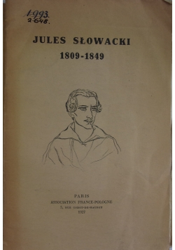 Jules Słowacki 1809-1849 , 1927 r.