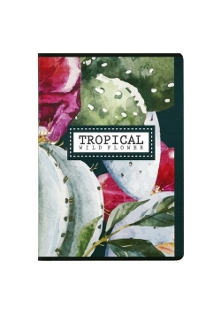 Zeszyt A5 w kratkę 60 kartek Tropical Wildflower 5 sztuk