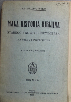 Mała Historja Biblijna 1931 r.