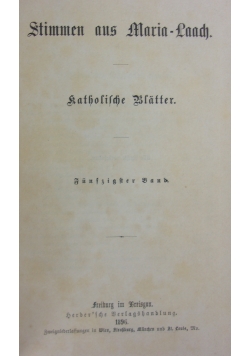 Stimmen aus Maria-Laach 48 band, 1895r.