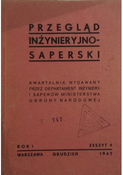 Przegląd Inżynieryjsko-Saperski ,1947r.