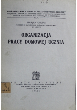 Organizacja pracy domowej ucznia 1931 r.
