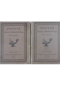 Poezye Adama Mickiewicza, Tom I-II, ok 1822 r. Miniatura