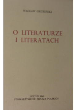 O literaturze i literach, 1948r.