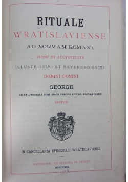 Rituale Wratislaviensean norman Romani 1891r.