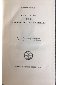 Garantien der harmonie und freiheit