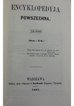 Encyklopedia Powszechna tom VII, reprint z 1861r.