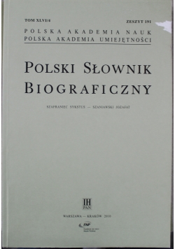 Polski Słownik Biograficzny zeszyt 191