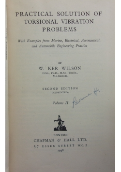 Practical Solution of Torsional Vibration Problems, 1948r.