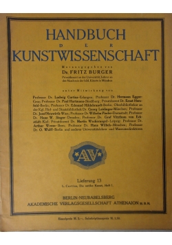 Handbuch der kunstwissenschaft, 1913 r.