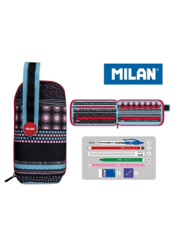 Multipiórnik Milan owalny z 4 piórnikami Super Heroes róż wzorki