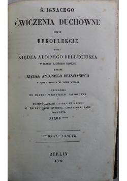 Św Ignacego ćwiczenia duchowne 1869 r.